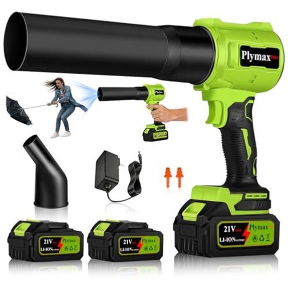 plymax cordless blower with batteries
